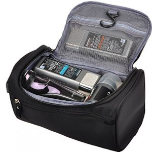 Vercord Mens Toiletry Bag Wash Travel Small Shaving Dop Kit Shower Bathroom Ditty Hygiene Bag Black