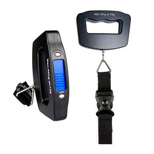 YYGJ Handheld Digital Luggage Scale with Grip for Travel Portable Electronic Weighing Suitcase and Bag 110Lb/50kg Black