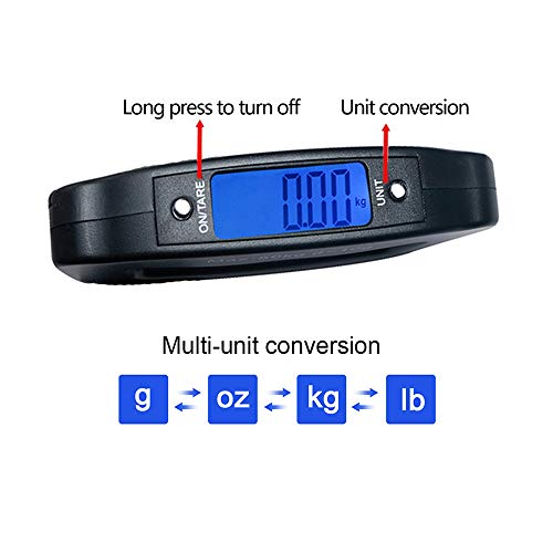 YYGJ Handheld Digital Luggage Scale with Grip for Travel Portable Electronic Weighing Suitcase and Bag 110Lb/50kg Black - Image 10