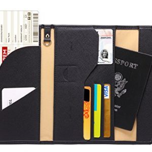Zoppen Multi-purpose Rfid Blocking Travel Passport Wallet (Ver.4) Tri-fold Document Organizer Holder