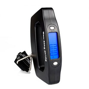 kerong Portable Digital Luggage Scale Handheld with Strap Suitcase Weighing 110lb/50kg for Travel and Home Use (Black)
