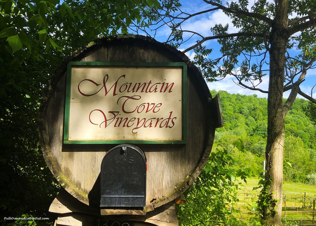 The mailbox at Mountain Cove Vineyards in Nelson County, Virginia is made from an old wine barrel. PullOverAndLetMeOut