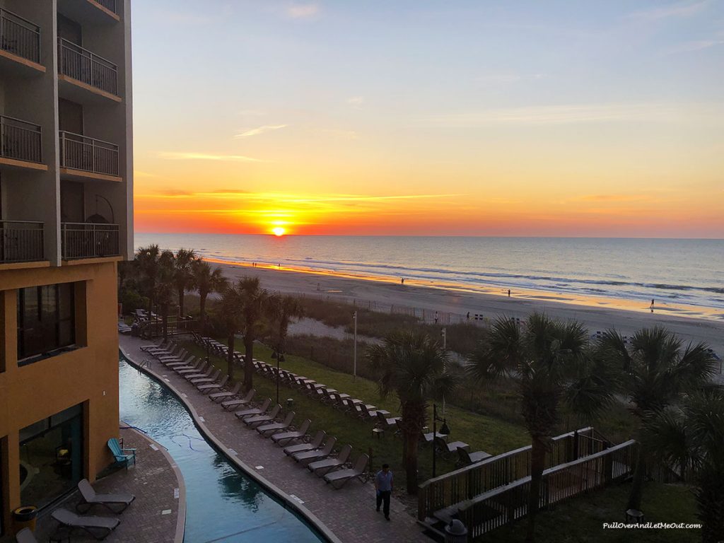 Breathtaking Atlantic Ocean sunrise at The Strand in Myrtle Beach, SC. PullOverAndLetMeOut