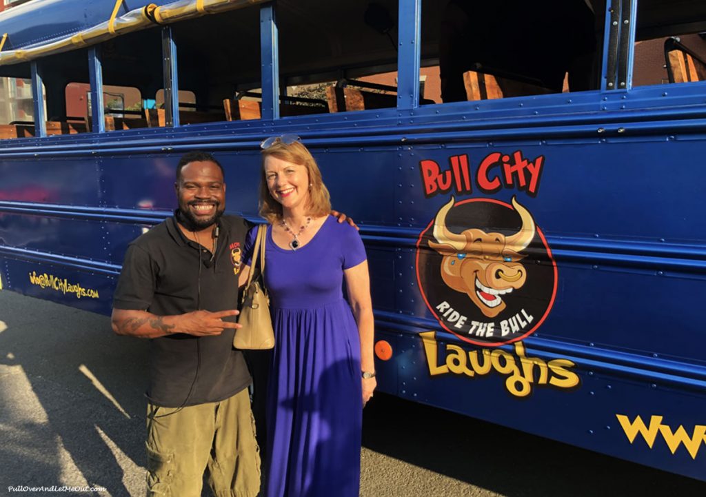 Me and Brandon the tour guide for Bull City Laughs in Durham, NC PullOverAndLetMeOut.com