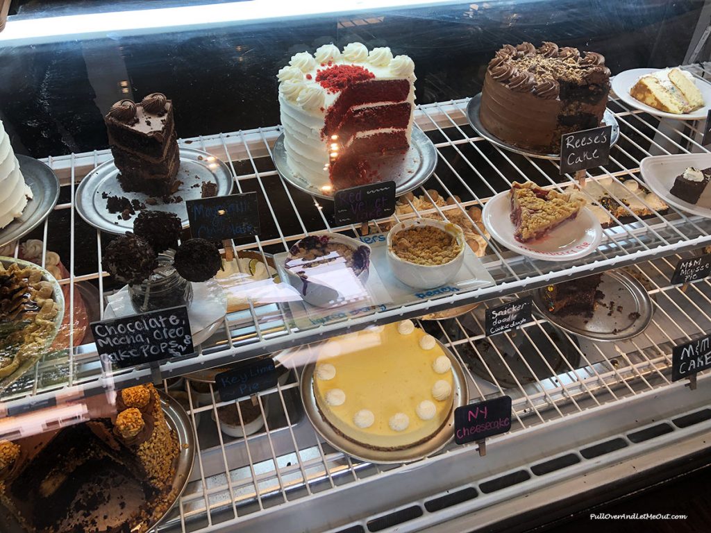 A display case filled with desserts at Kaminsky's in Columbia, SC. PullOverAndLetMeOut.com