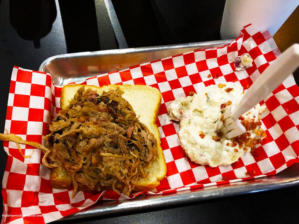 Picture of BBQ and potato salad at The Pot Smoker BBQ PullOverAndLetMeOut