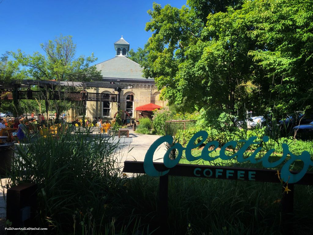 Outdoor seating area at Colectivo Coffee. PullOverAndLetMeOut