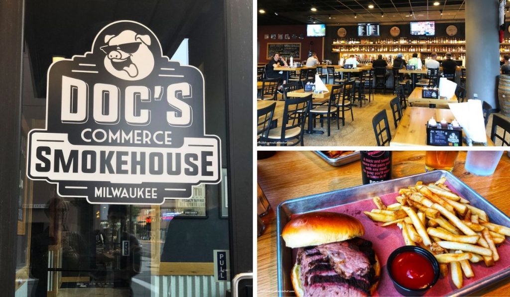 A collage of pics from Doc's Commerce Smokehouse in Milwaukee PullOverAndLetMeOut