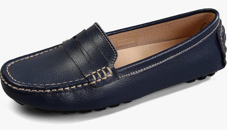 a black driving moccasin