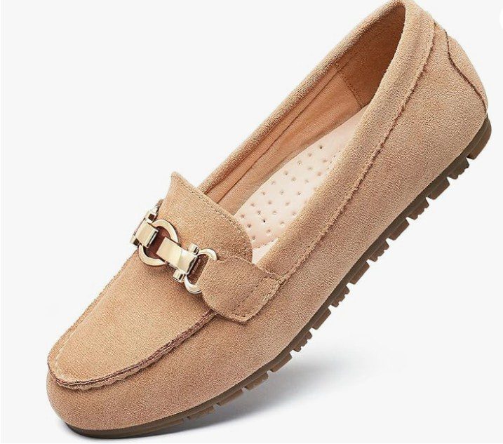a tan loafer