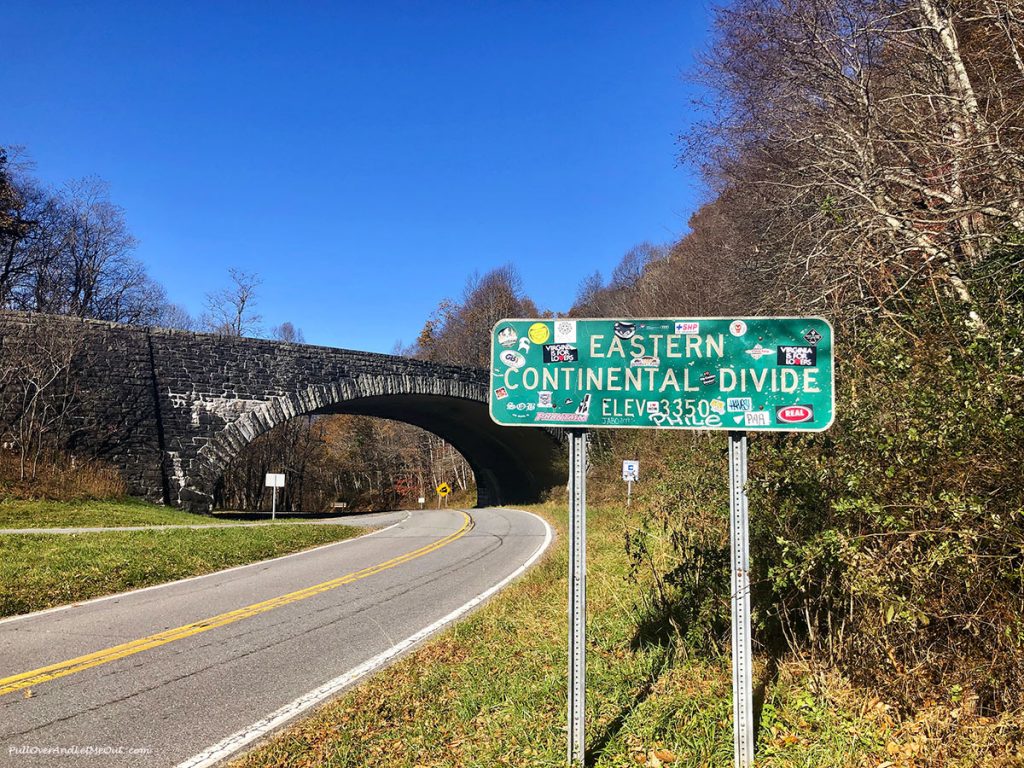 Sign for the Eastern Continental Divide in North Carolina PullOverAndLetMeOut