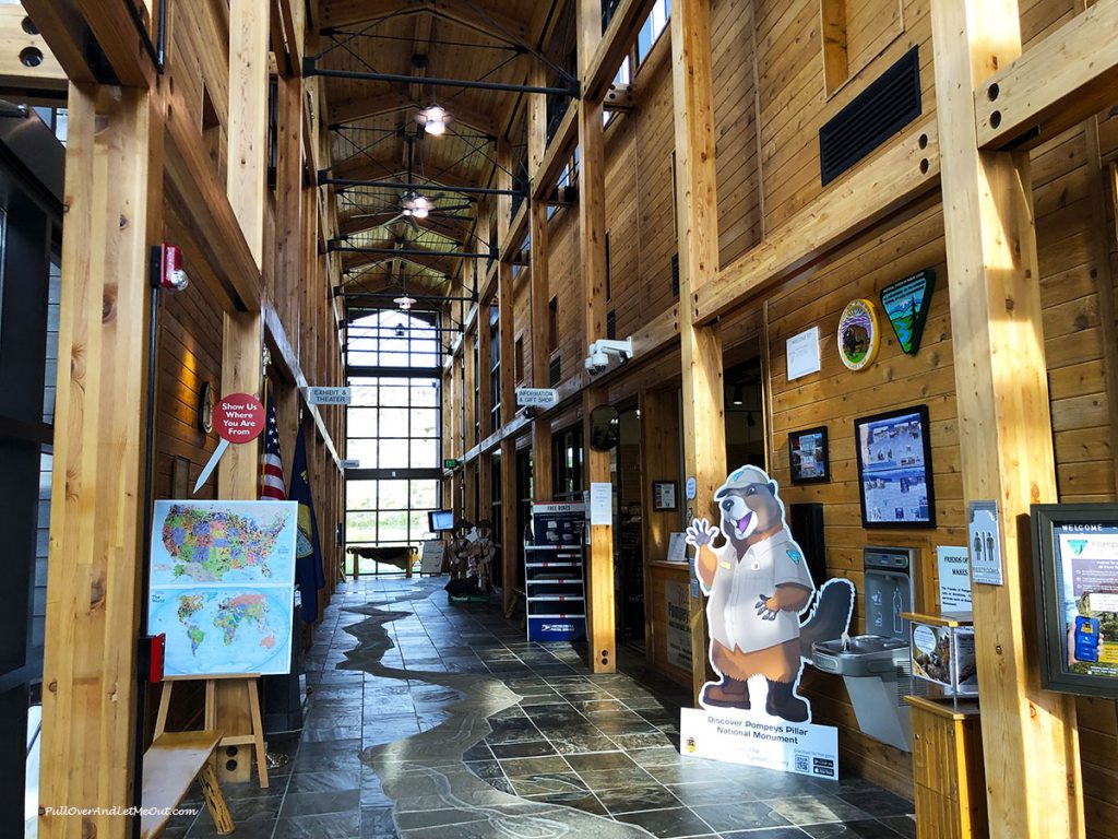 The visitors center at Pompeys Pillar in Montana.