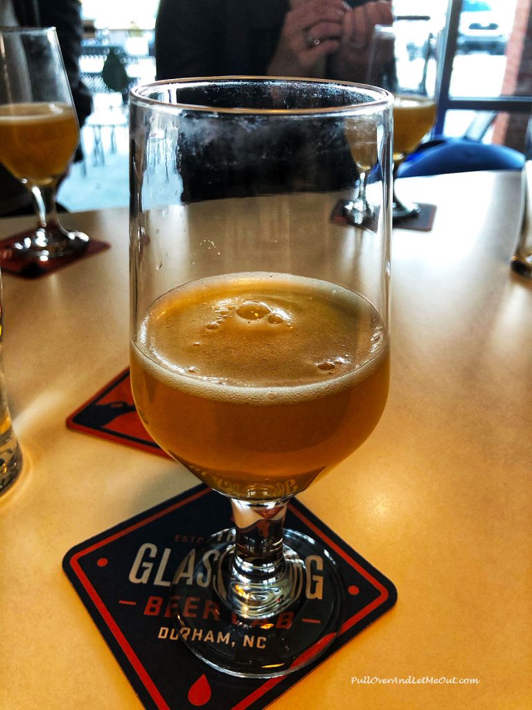 A glass of IPA beer at The Glass Jug Beer Lab