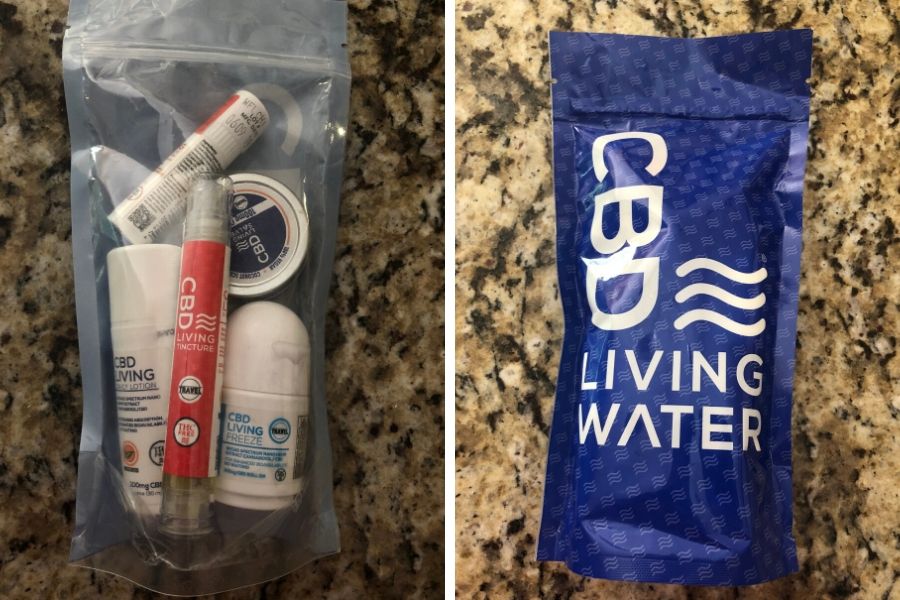 CBD Living Waters travel size products. PullOverAndLetMeOut