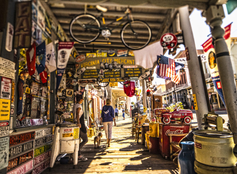 Boardwalk sidewalk in Virginia City, NV