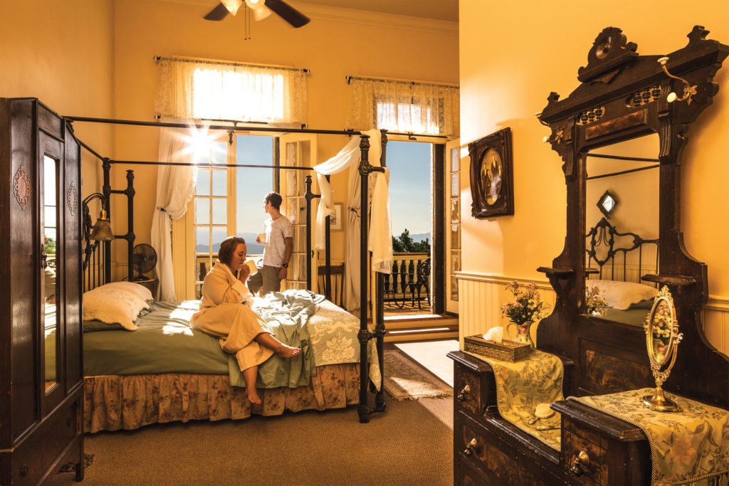 A couple in a hotel room in Virginia City, Nevada