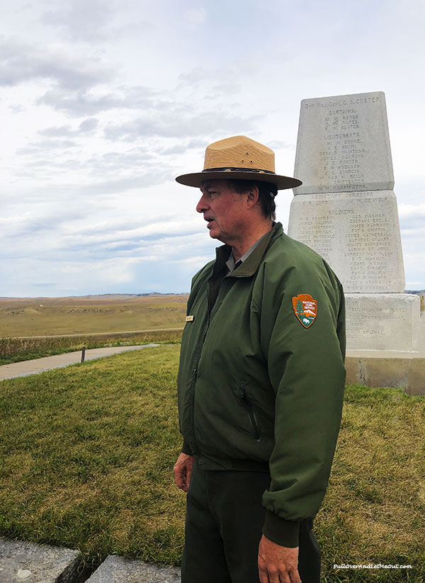 A park ranger at Little Bighorn National Monument