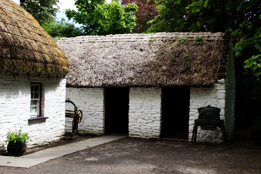 Irish thatched roof cottage at Bunratty Castle and Folk Park