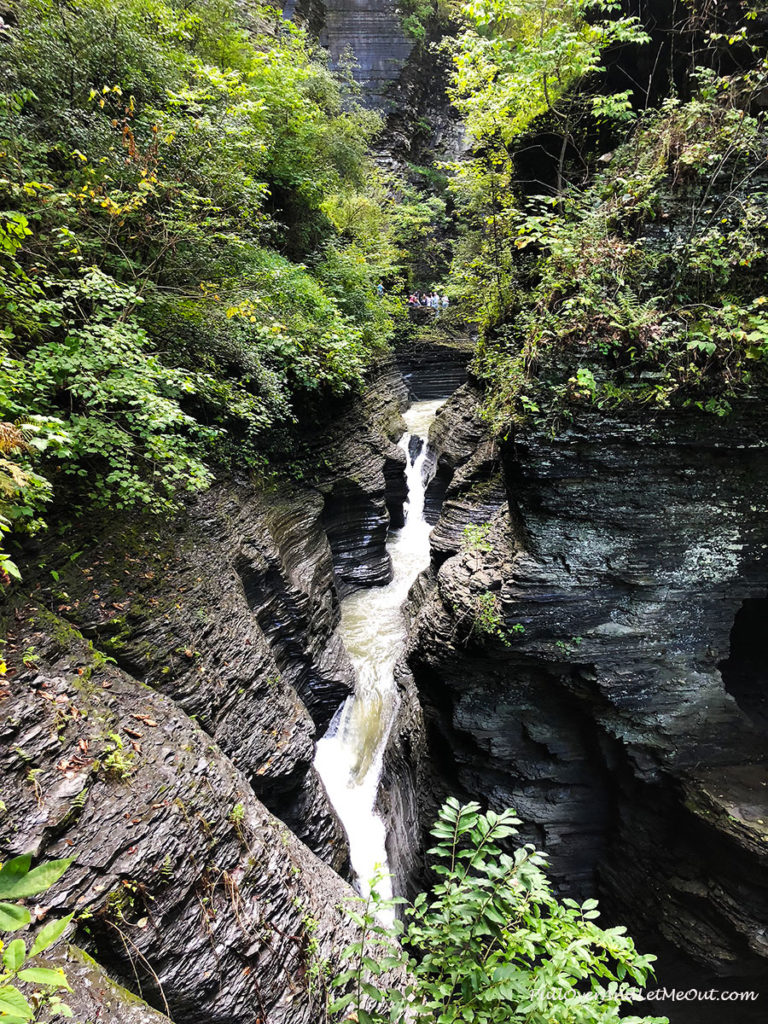 Cascading waterfall at Watkins Glen State Park in New York. PullOverAndLetMeOUt