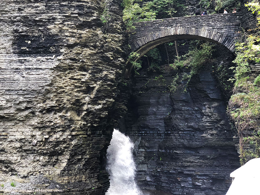 Waterfall and stone arch at Watkins Glen State Park in New York - PullOverAndLetMeOut