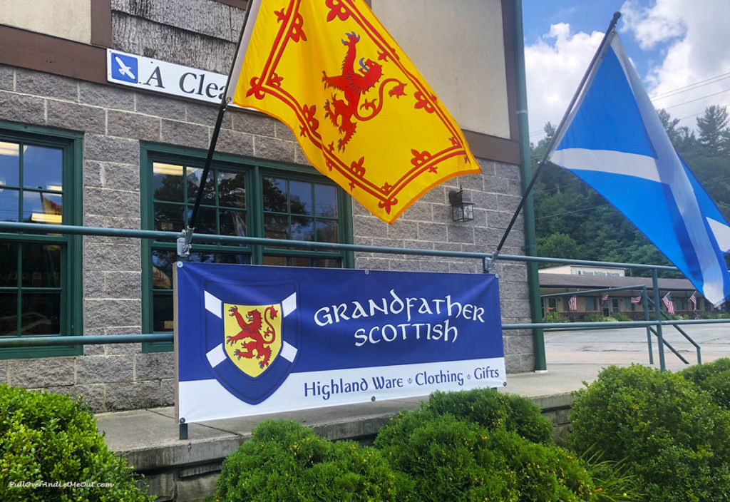 Grandfather Scottish entrance sign and flag