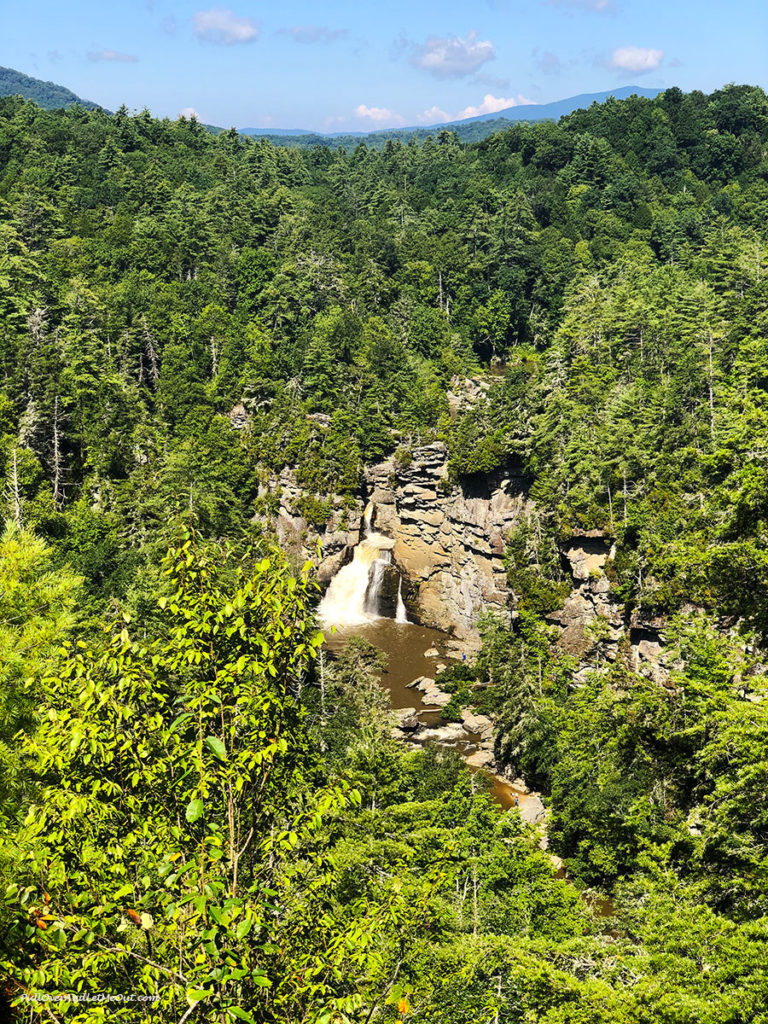 Distant view of Linville Falls Linville, NC