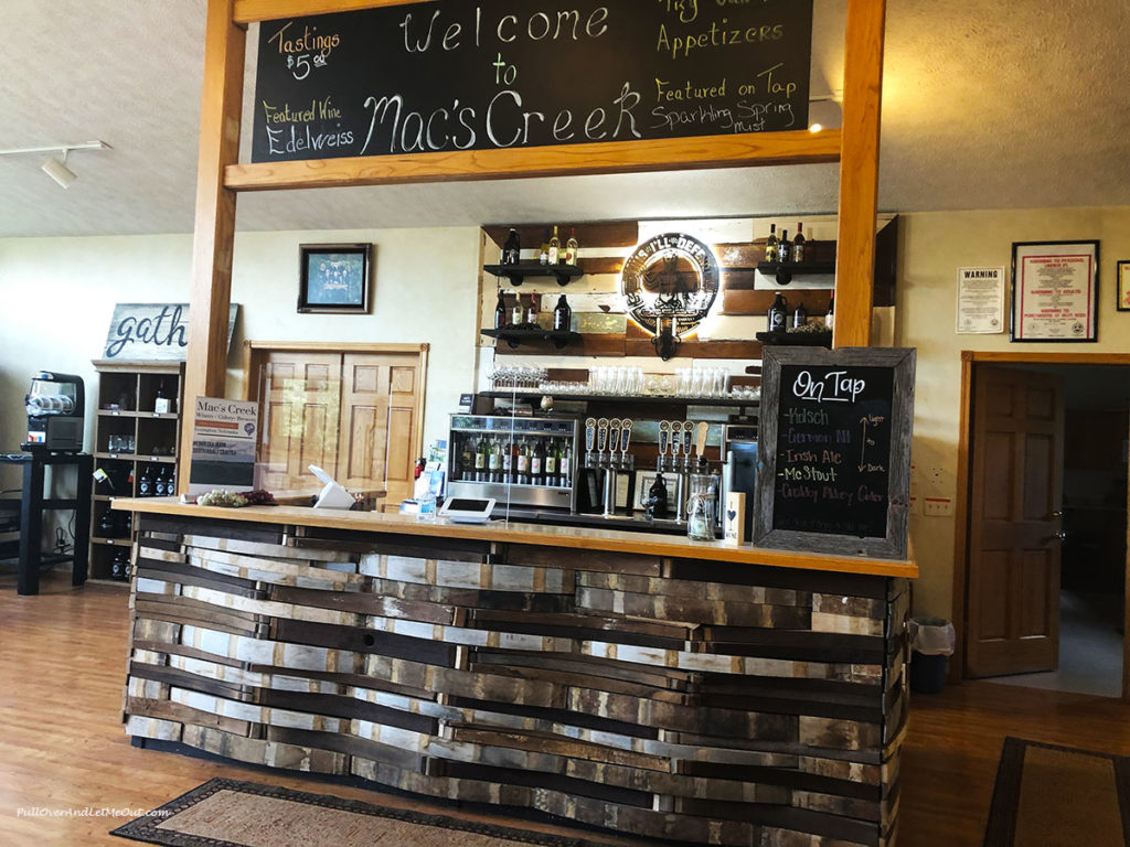 The wine bar at Mac's Creek in Lexington, Nebraska