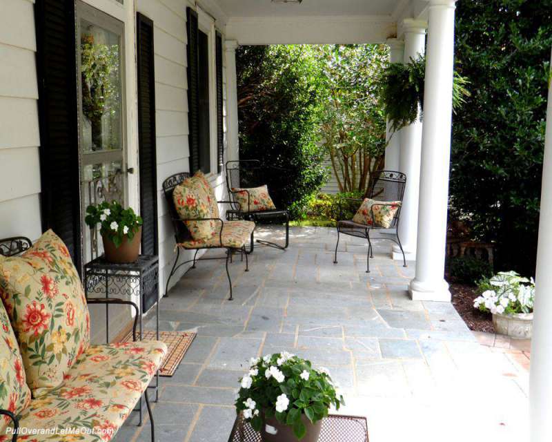 A beautiful front porch with columns