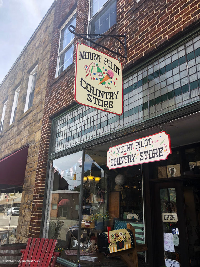 sign outside store in Pilot Mountain