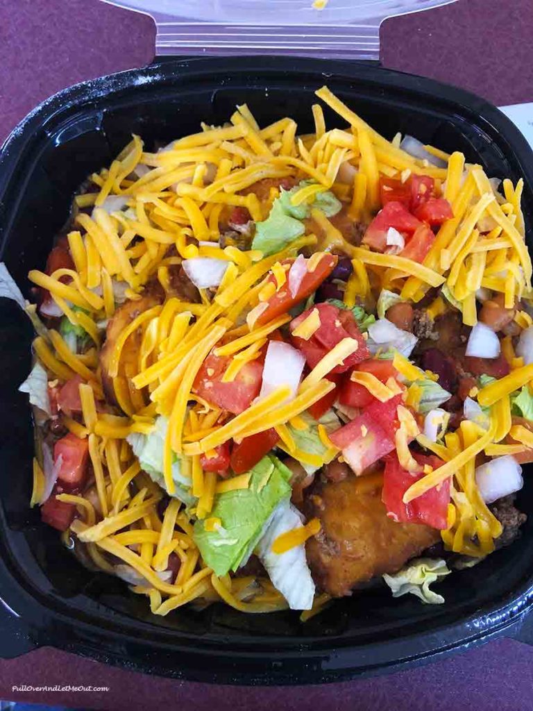 taco served on traditional Native American frybread