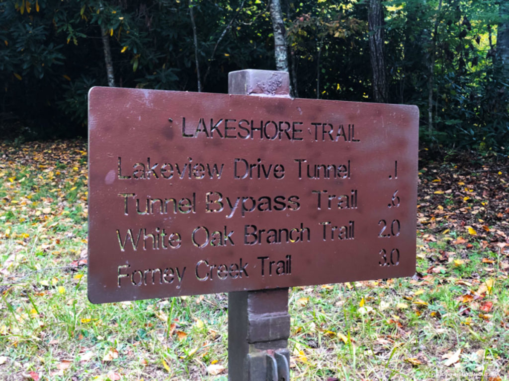 Trail signage at Road to Nowhere Bryson City, NC PullOverAndLetMeOut