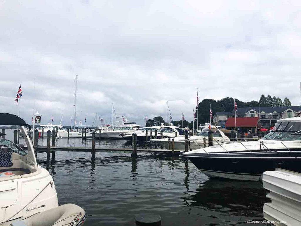 boats in a harbor in Saint Michaels