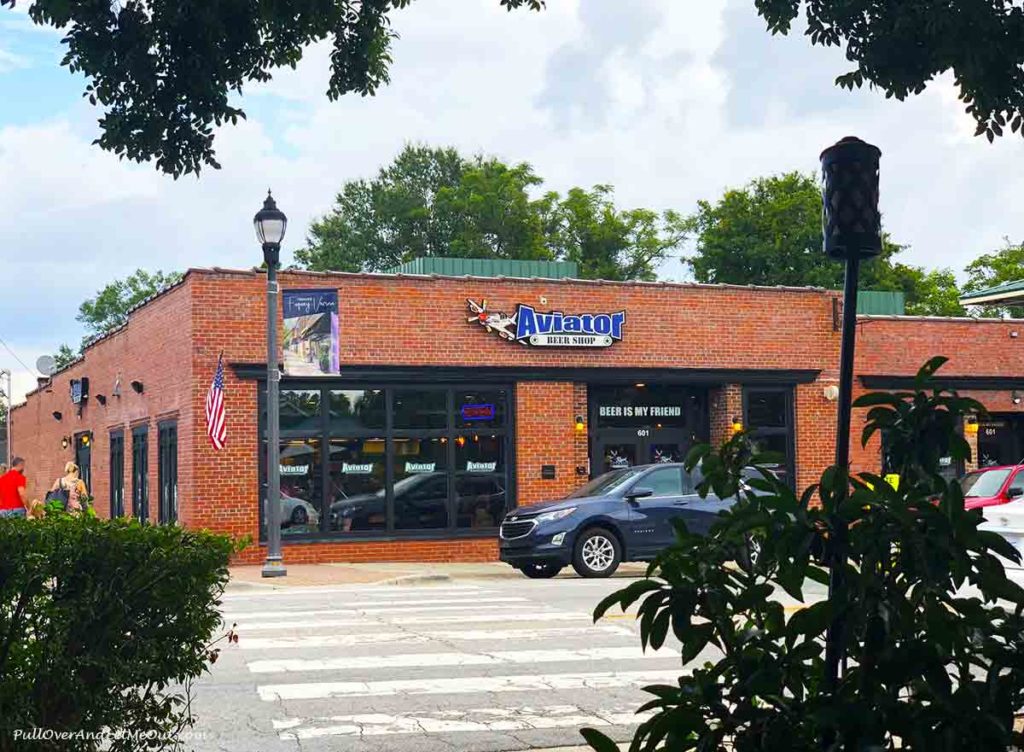 Store front of the Aviator Brewing Co. Bottle Shop in Fuquay-Varina NC PullOverAndLetMeOut