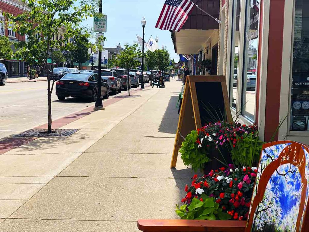 the main street in Sturgeon Bay Door County Wisconsin