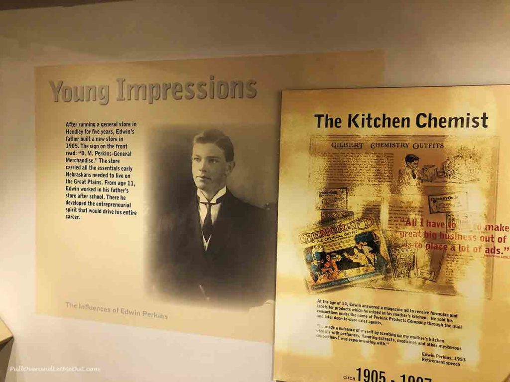 Edwin Perkins newspaper article on display in museum