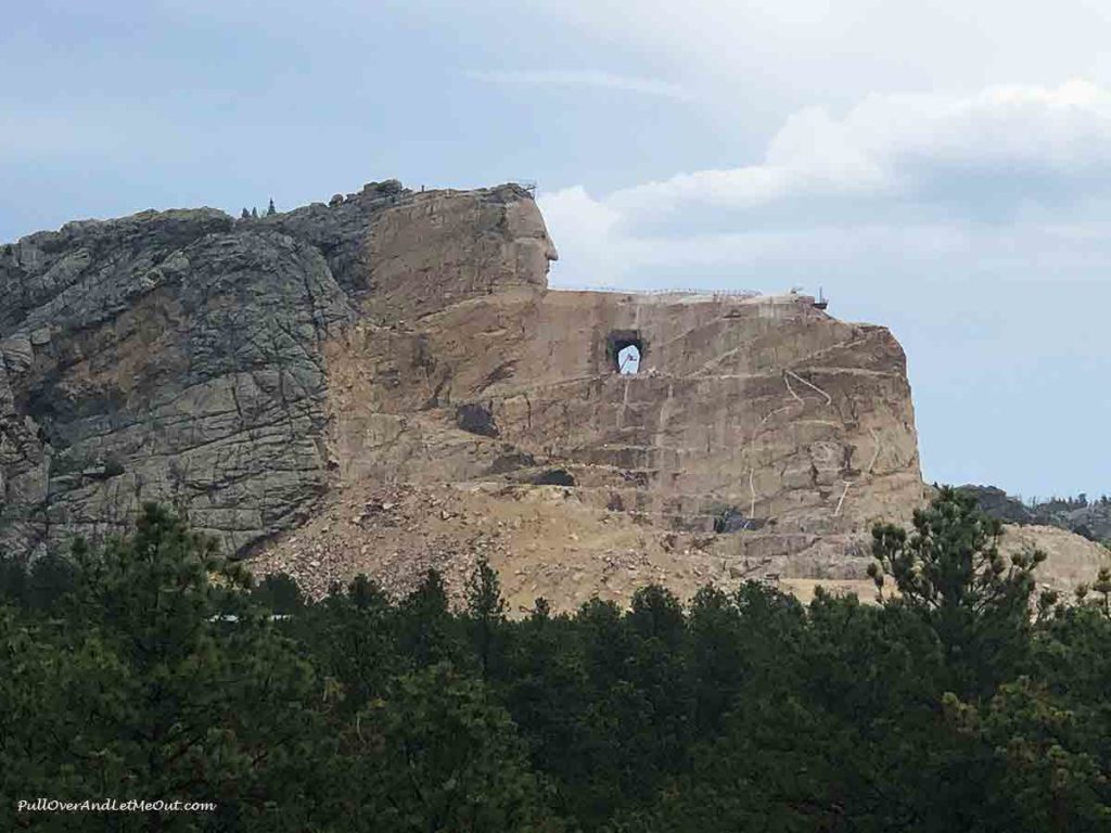 Profile picture of the sculpture of Crazy Horse at the Crazy Horse Memorial