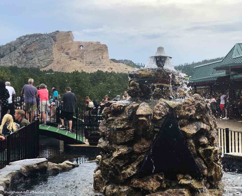 Fountain in front of Crazy Horse Memorial