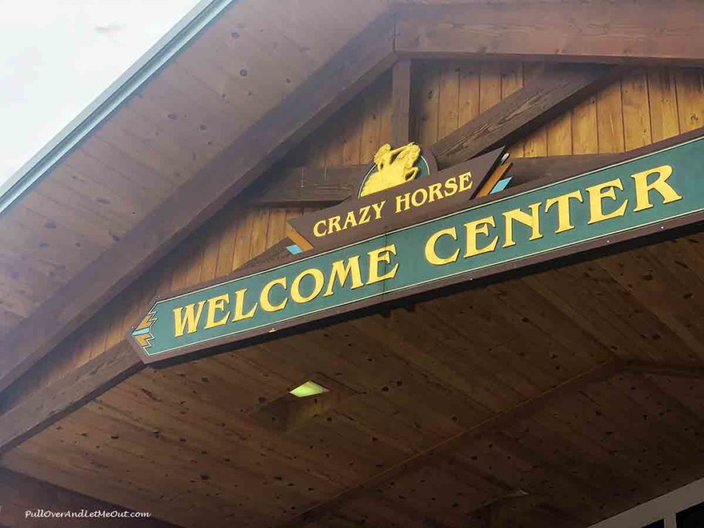 Welcome Center sign at the Crazy Horse Memorial in South Dakota