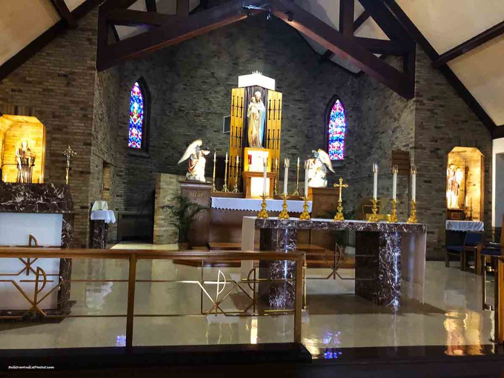 Altar in the chaple at the National Shrine of Our Lady of Good Help in Champion, WS