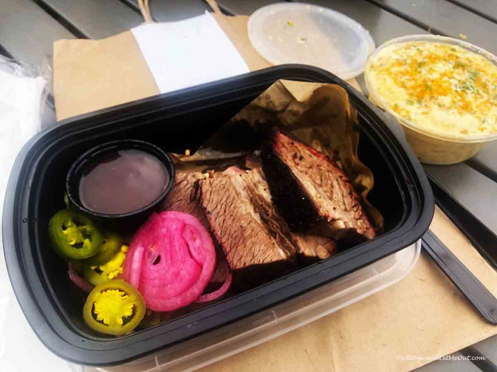 a plate of brisket bbq