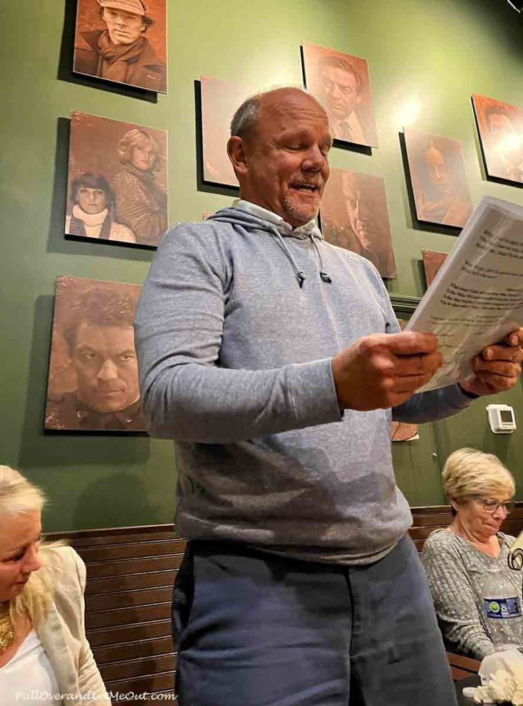 A man reading a script