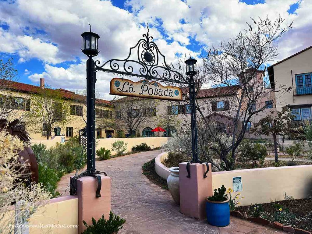 entrance gate at La Posada Hotel in Winslow, AZ