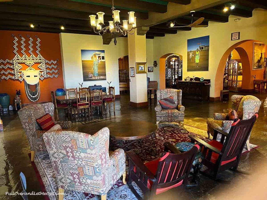 lobby of La Posada in Winslow, AZ