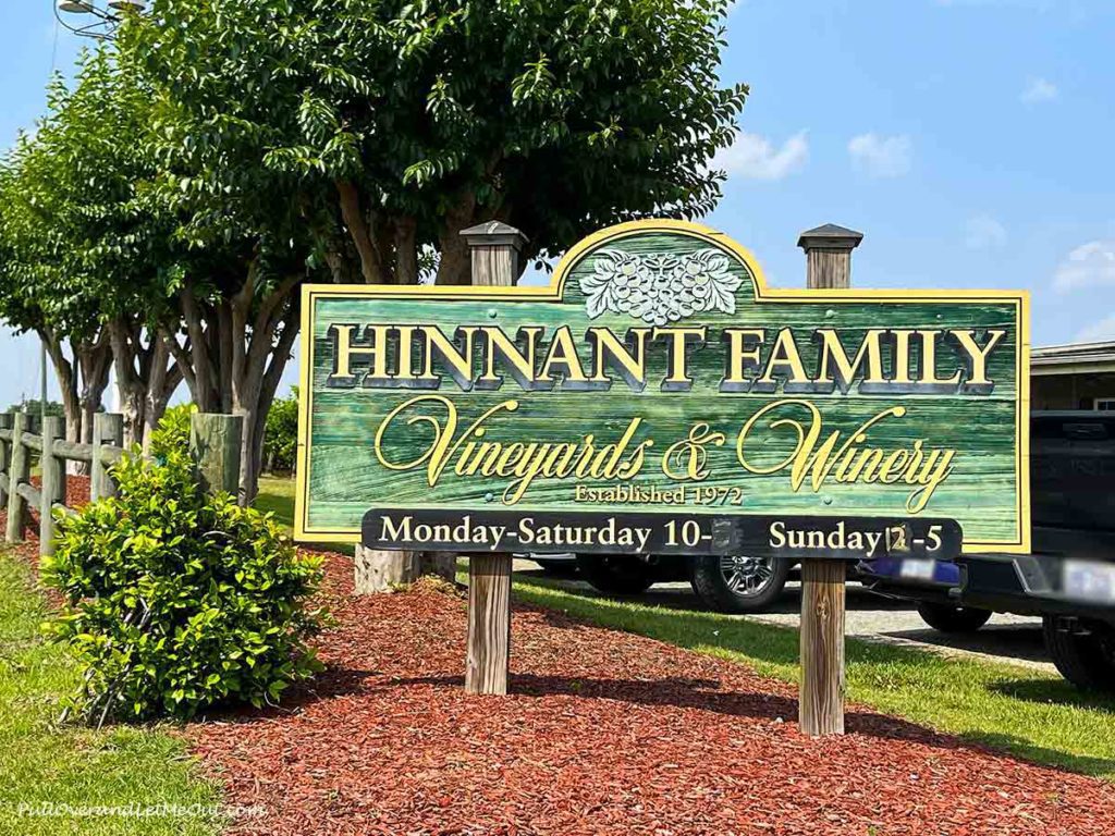 sign at Hinnant Family Vineyards & Winery