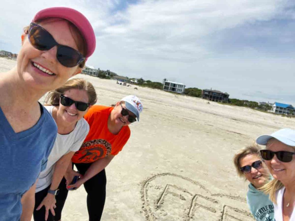 women on the beach