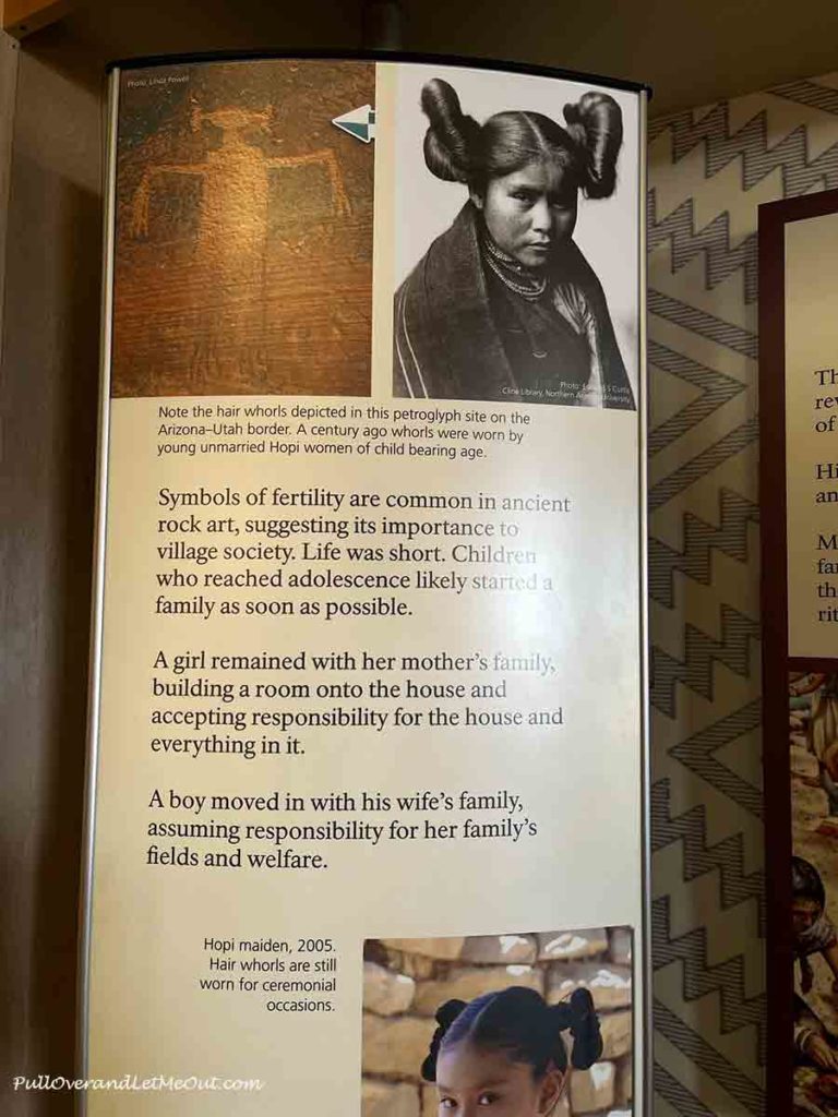 Wuptaki Hopi Indian information in a visitor center