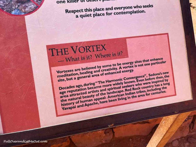 a guide sign about the Vortex at Airport Mesa