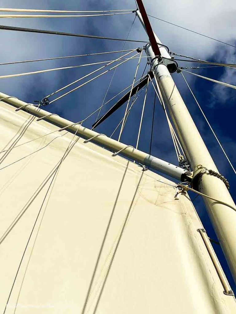 closeup shot of a sail on a boat