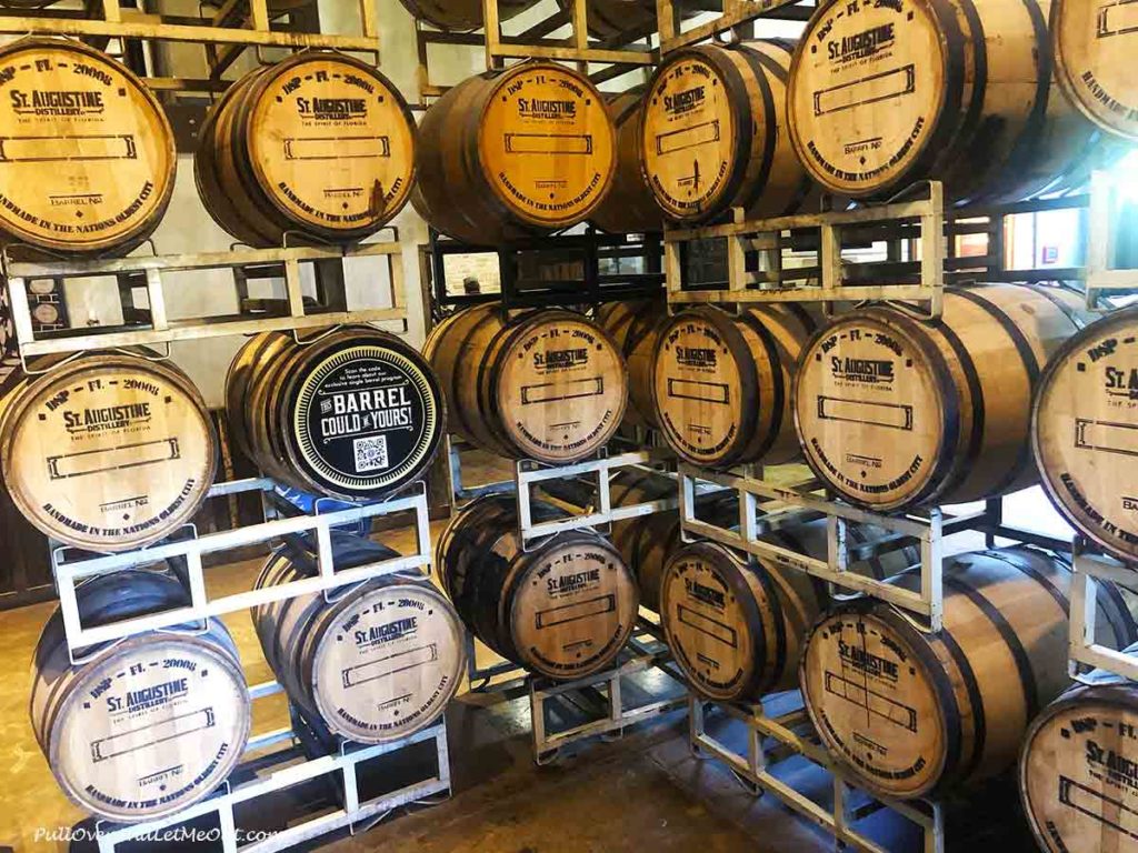 a barrel room at St. Augustine Distillery
