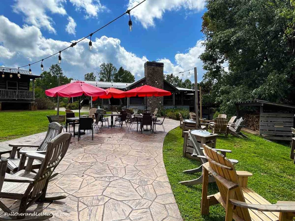 outdoor seating area at a winery